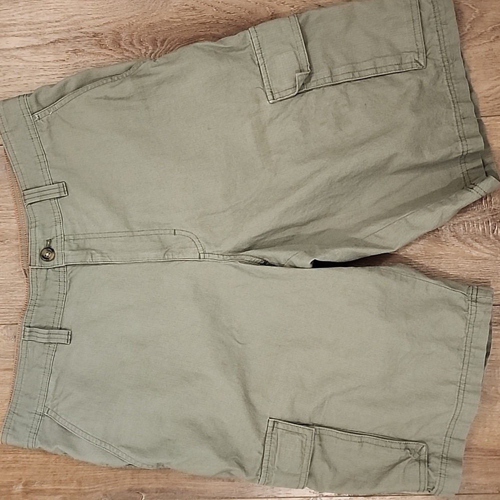 Eddie Bauer Cargo Shorts Olive Green Hiking Outdoors Casual Men's size 34
